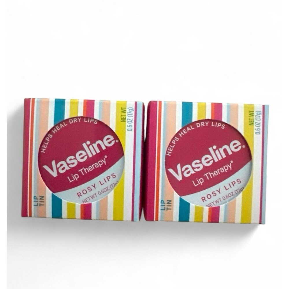 2 Vaseline Lip Therapy Heal Dry Lips Rosy Lips 0.6Oz Each